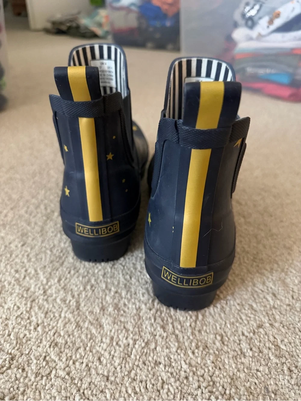 Joules Navy Star Gaze Wellibob Ankle Rain Boots Size 6